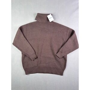 Forever 21 Oversized Turtleneck Sweater Brown Ribbed Knit Pullover XS NEW